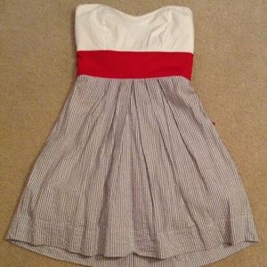 RUBY ROX WOMENS SZ 5 SEERSUCKER STRAPLESS DRESS